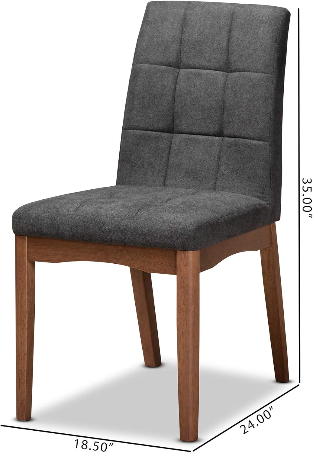 Baxton Studio Tara Juego de sillas de comedor de 2 piezas con acabado de madera