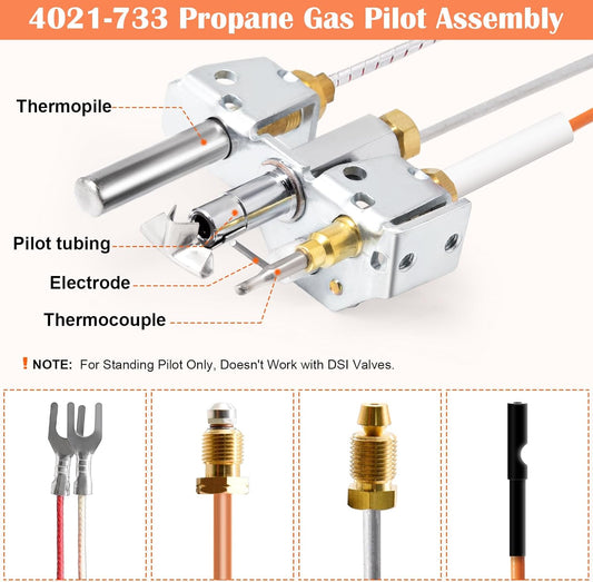 Hiorucet 4021-733 Conjunto piloto de gas propano para calefactores, chimeneas...