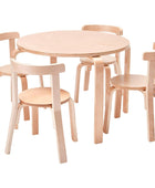 ECR4Kids Bentwood - Juego de mesa redonda y silla curvada, muebles para niños,...