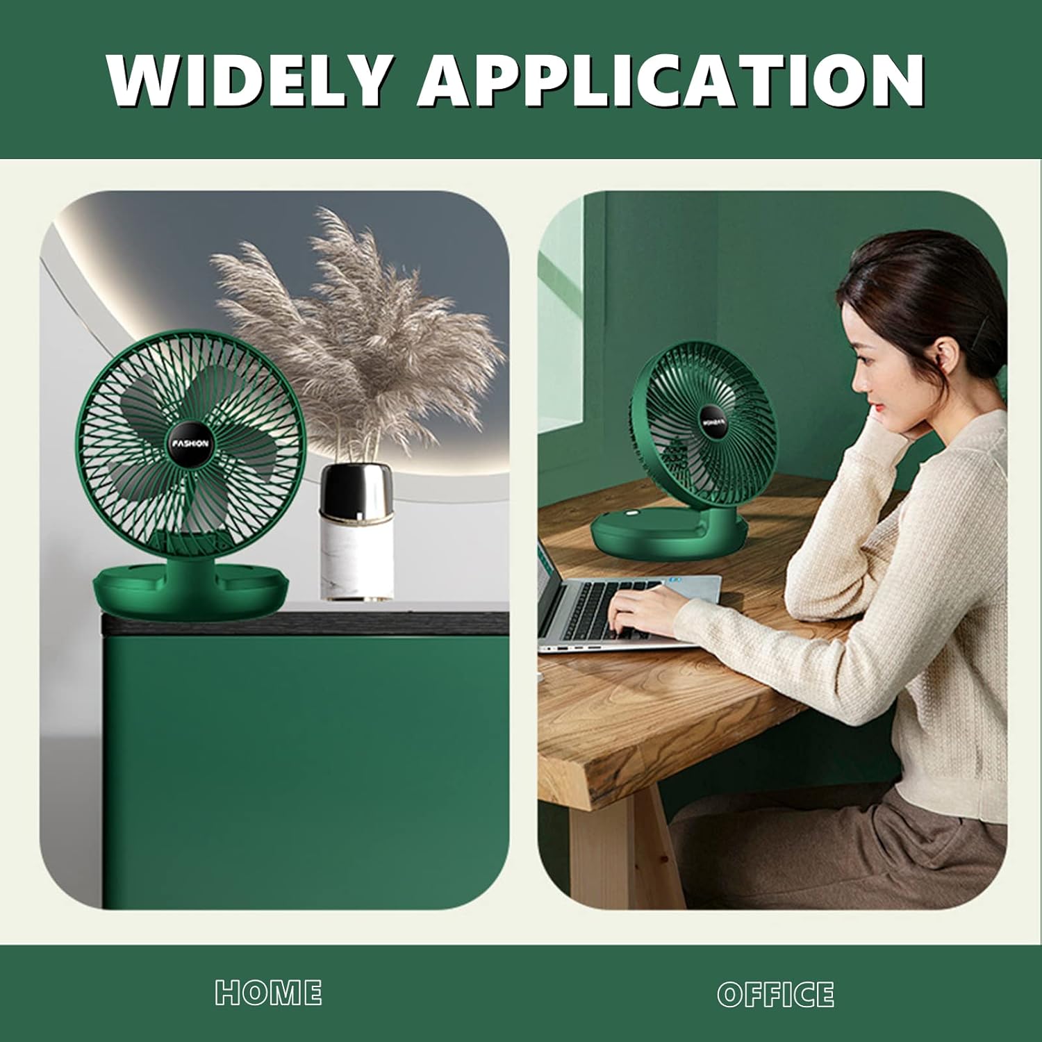 Chchmu Mini ventilador de escritorio USB de 8 pulgadas, plegable, ventilador de...