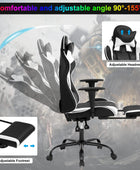 Silla para videojuegos, silla ergonómica para juegos con reposapiés reclinable,...