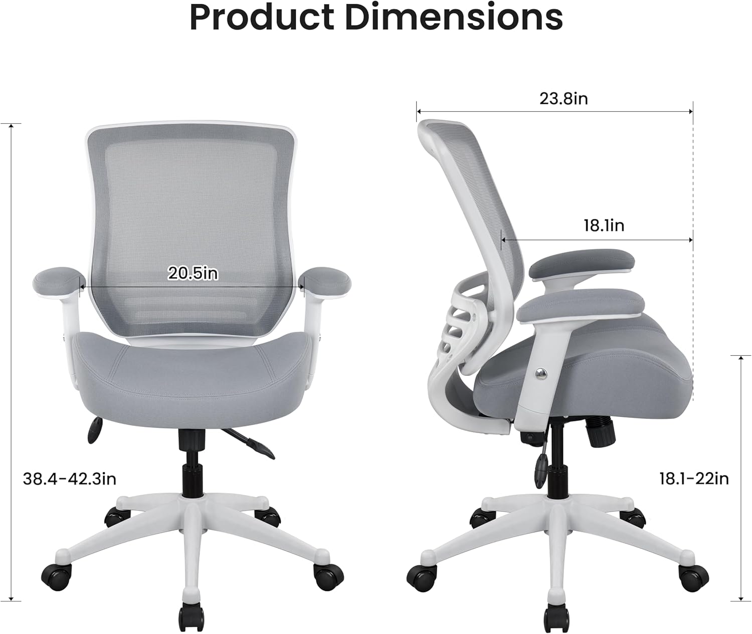 BOLISS Silla ergonómica de malla para computadora de 400 libras, silla de...