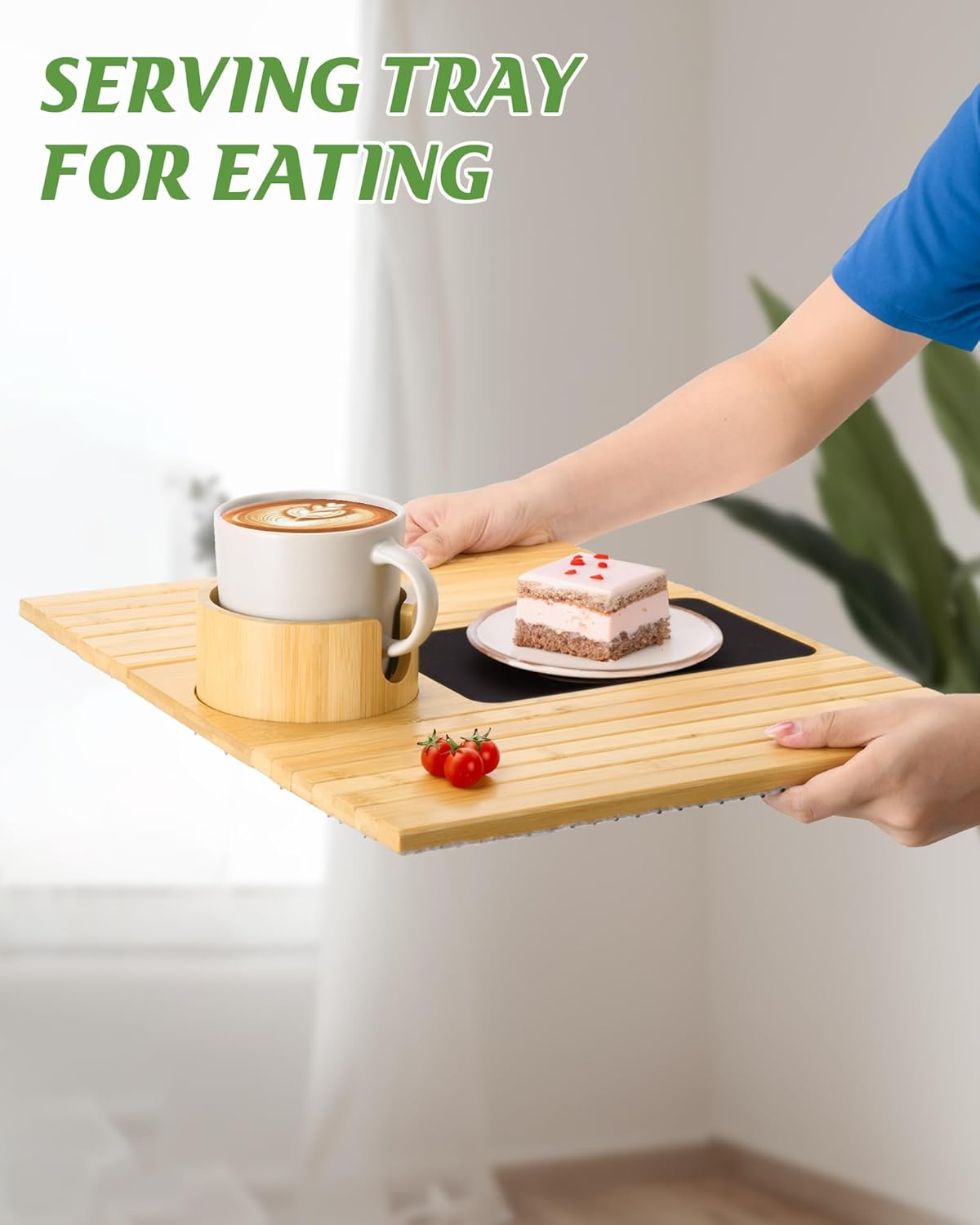 Soporte para taza de sofá, bandeja para brazo de sofá con soporte giratorio de...