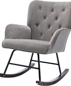 HomVent Mecedora tapizada, moderna y cómoda de terciopelo, silla mecedora con...