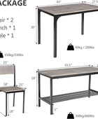 COSTWAY Juego de mesa de comedor de 4 piezas para 4, mesa de cocina con 1 banco