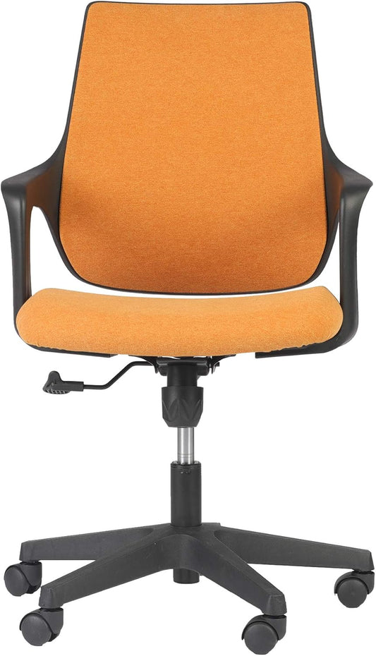 Silla de escritorio de oficina con respaldo medio ajustable en altura con...