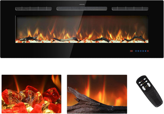 Insertos de chimenea eléctrica de 48 pulgadas, calentador de chimenea empotrado...