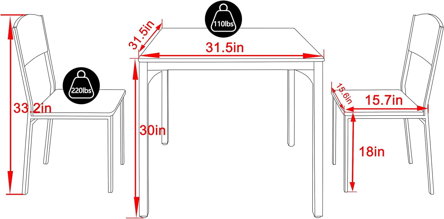 Juego de mesa de comedor para lugares pequeños, cocina que ahorra espacio, 3