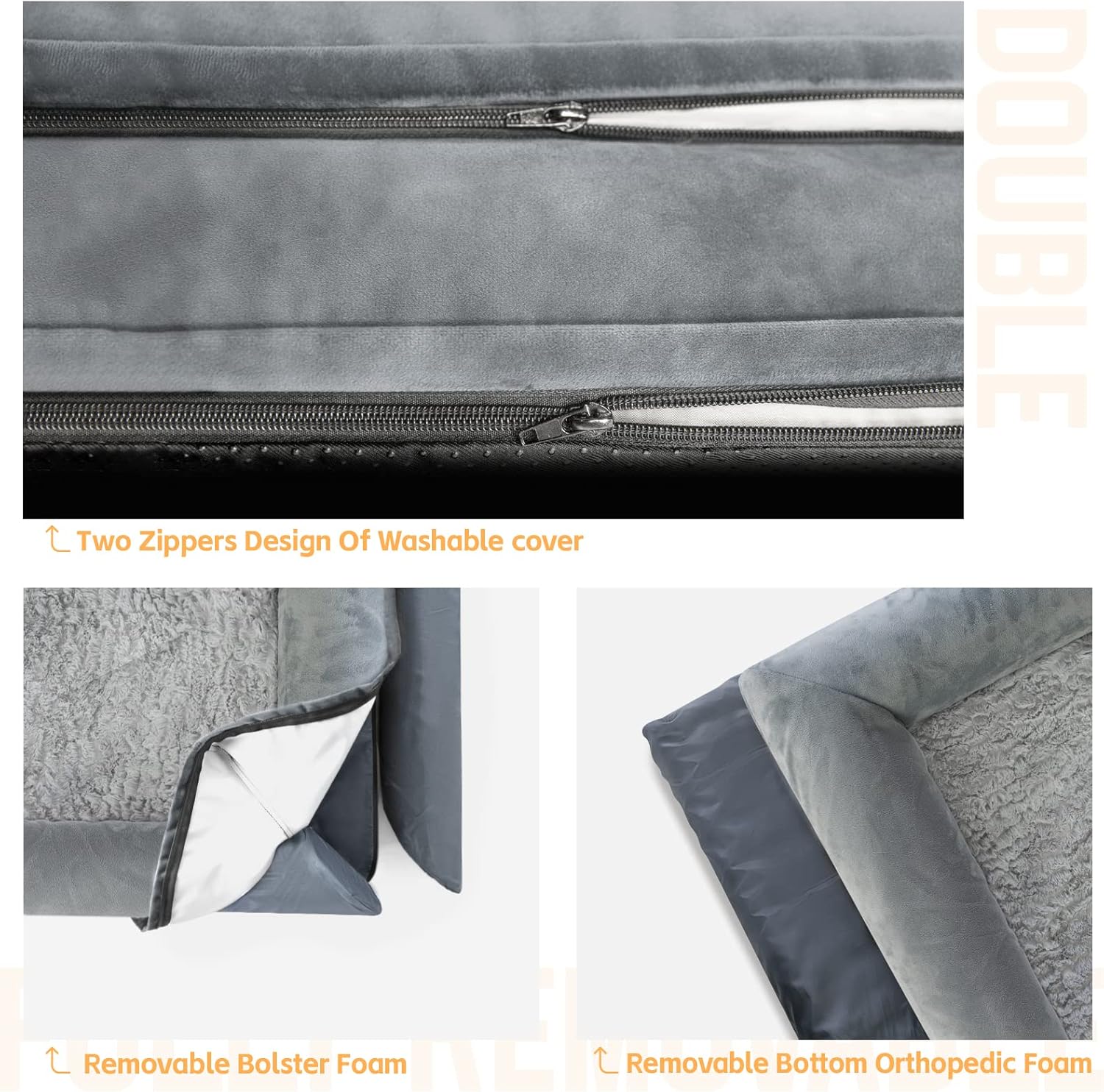 Cama grande para perros, camas para perros grandes, cama grande lavable con