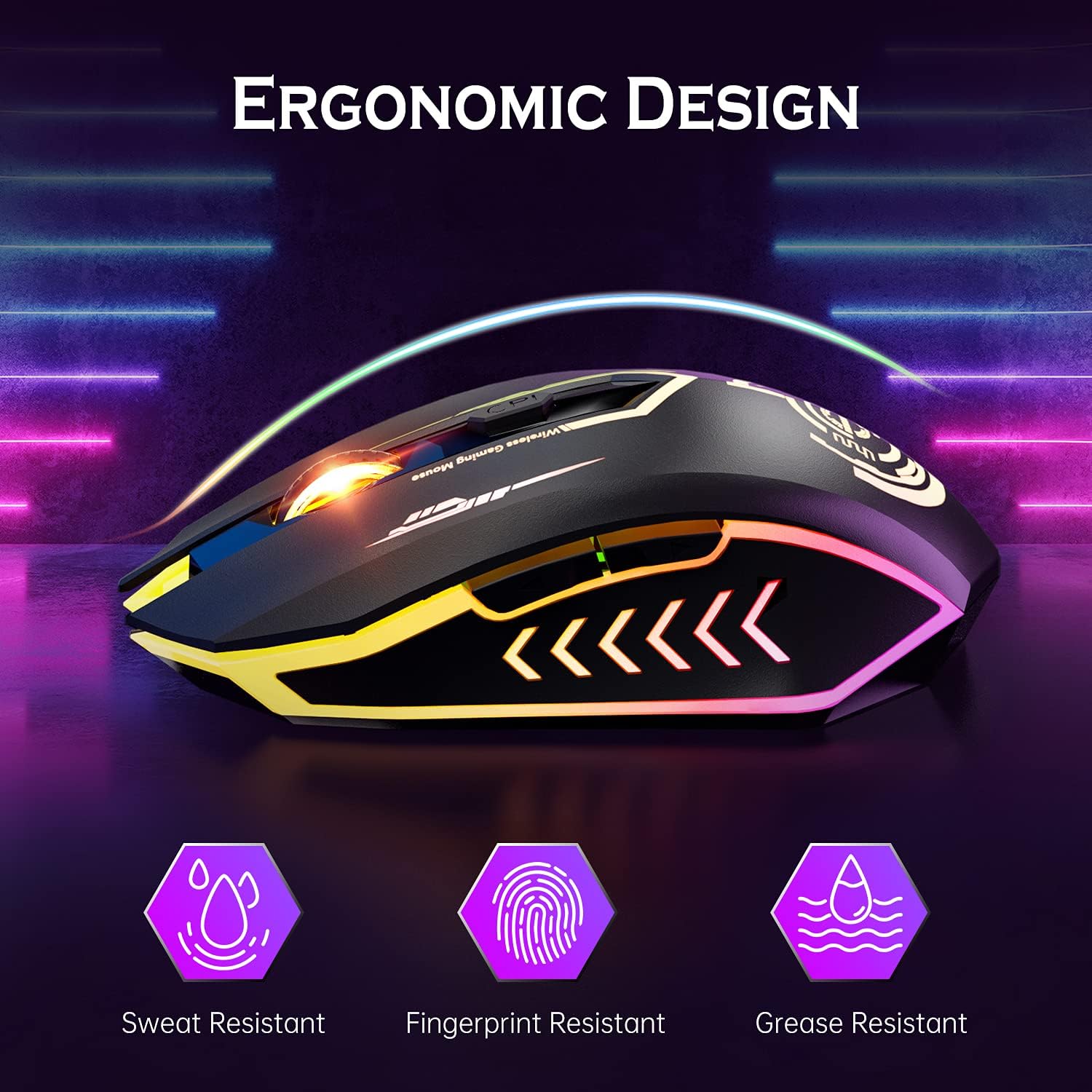 Wireless USB Gaming Mouse, recargables uhuru 5 botones 7 Changeable LED Color...