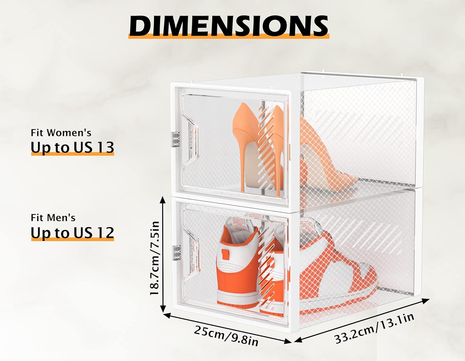 Almacenamiento de zapatos, paquete de 12 organizadores de zapatos grandes para...