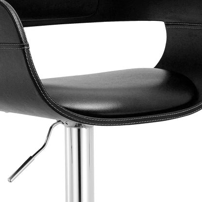 Taburete de bar ajustable giratorio contemporáneo con asiento y respaldo