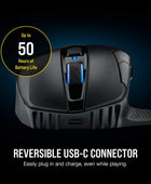 Corsair Dark Core RGB Pro, ratón óptico inalámbrico FPSMOBA para juegos con...