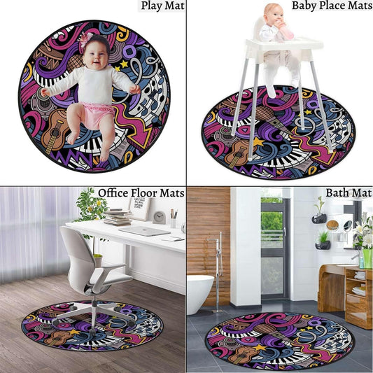 Alfombra redonda de estilo moderno, suave, antideslizante, circular para ducha,