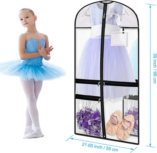 Paquete de 3 bolsas de ropa de baile de PVC transparente para bailarines, bolsa...