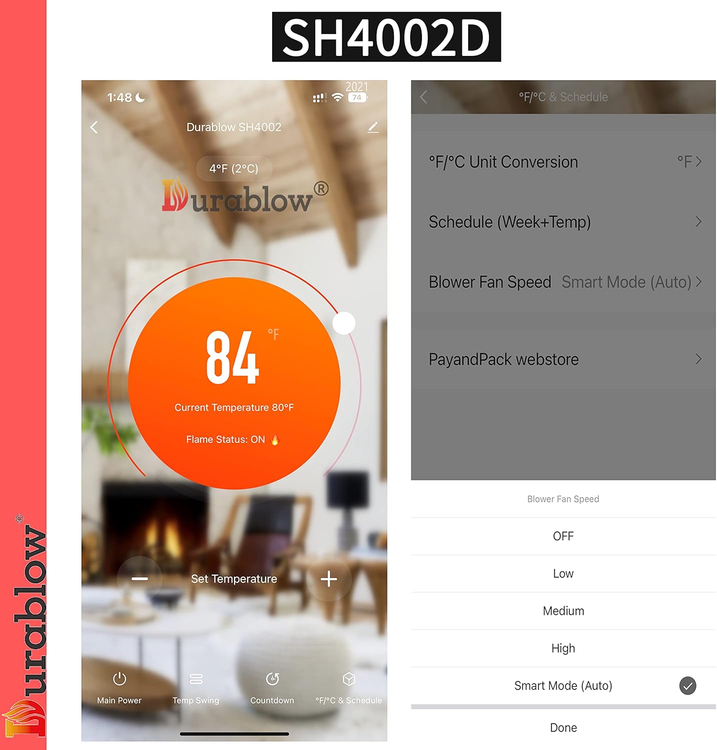 Durablow SH4002D - Termostato inteligente para el hogar, WiFi dual (2.4G+5G),...