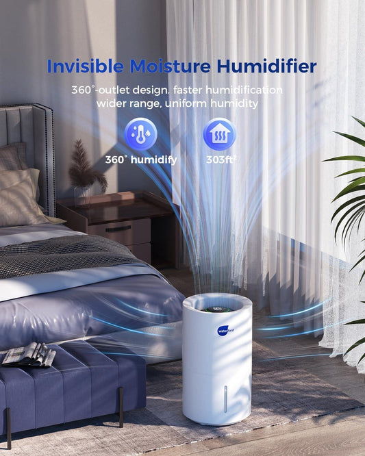 Humidificador evaporativo, humidificador de humedad fría de 4 litros y