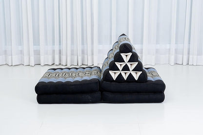 Tapete de 4 pliegues con cojín triangular, almohada firme para TV, colchón