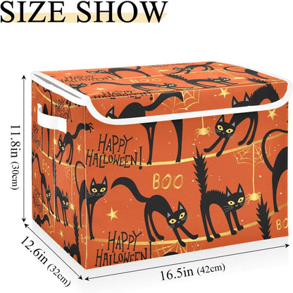 Halloween Black Cat Collapsable Storage Cubes, Closet Organizers, Storage