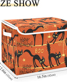 GAIGEO Halloween Black Cat Collapsable Storage Cubes, Closet Organizers,...