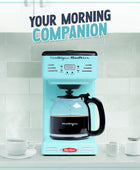 Nostalgia Cafetera programable retro de 12 tazas con pantalla LED, apagado...