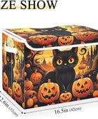 GAIGEO Gato sosteniendo con cubo de caramelo, cajas de almacenamiento de tela...