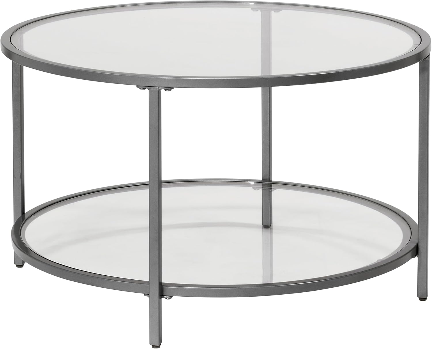 SD STUDIO DESIGNS Camber Elite Mesa de centro redonda de metal y vidrio, 28...