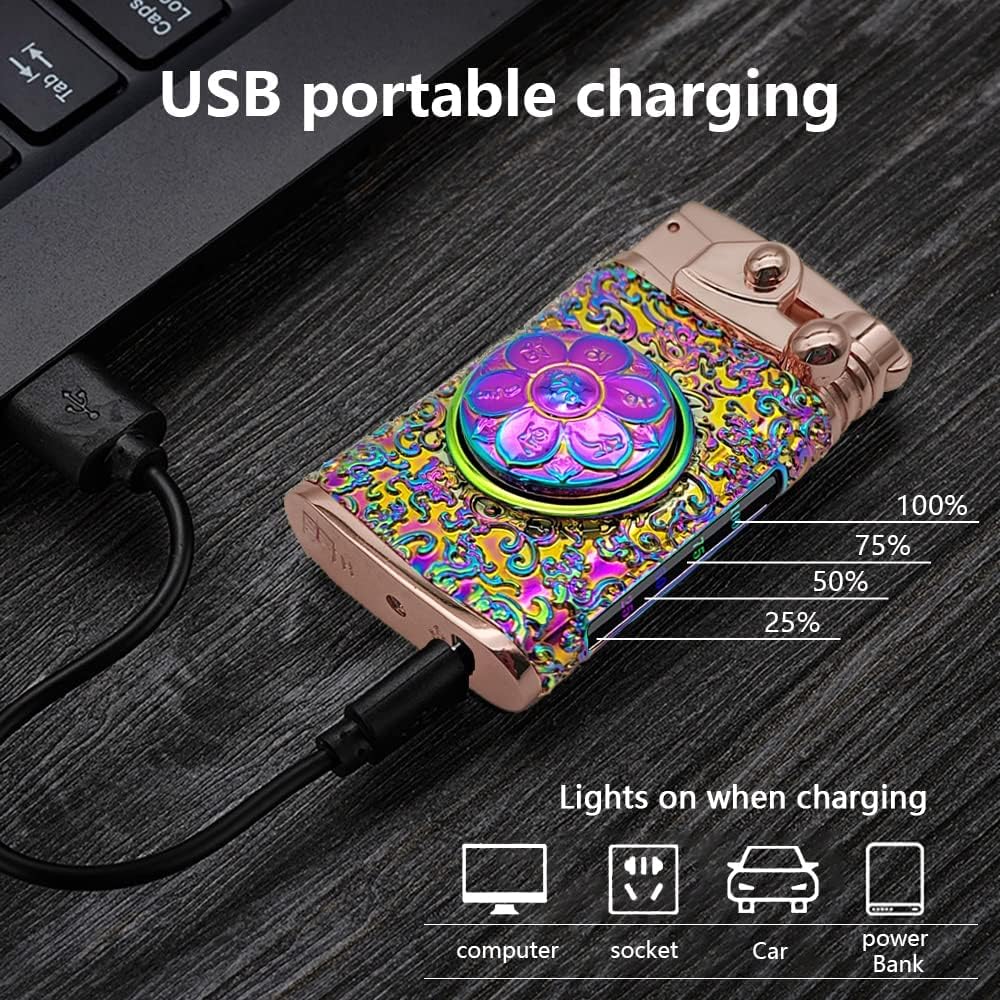 GADATOP Encendedor eléctrico recargable, encendedor creativo personalizado por...