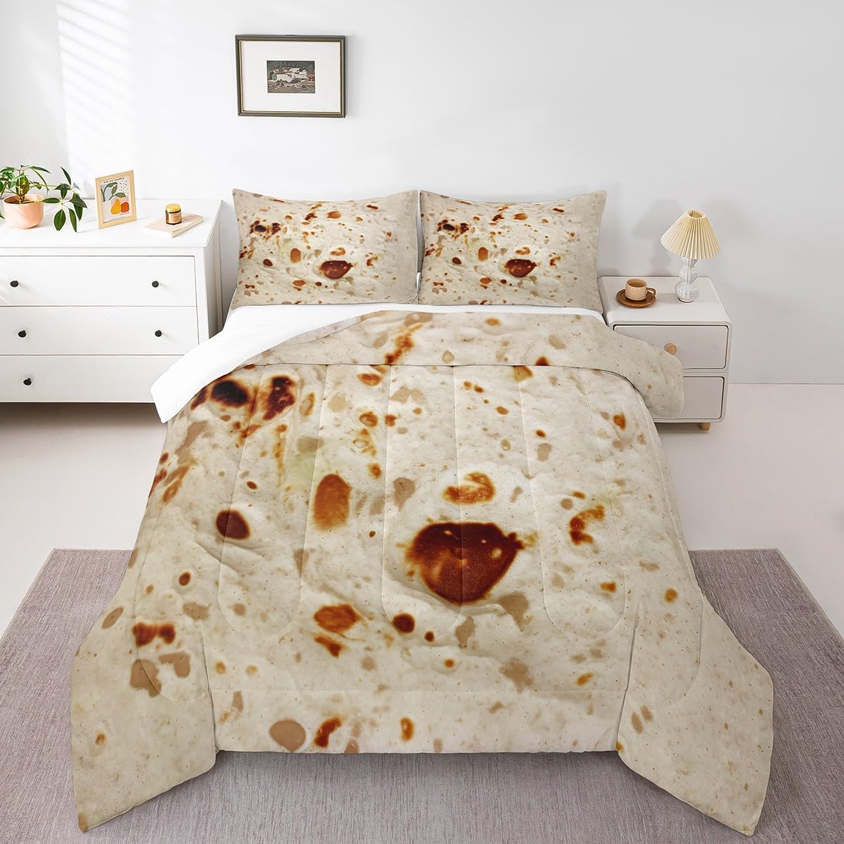 Feelyou Juego de ropa de cama de tortilla de burritos para adultos y niños,...