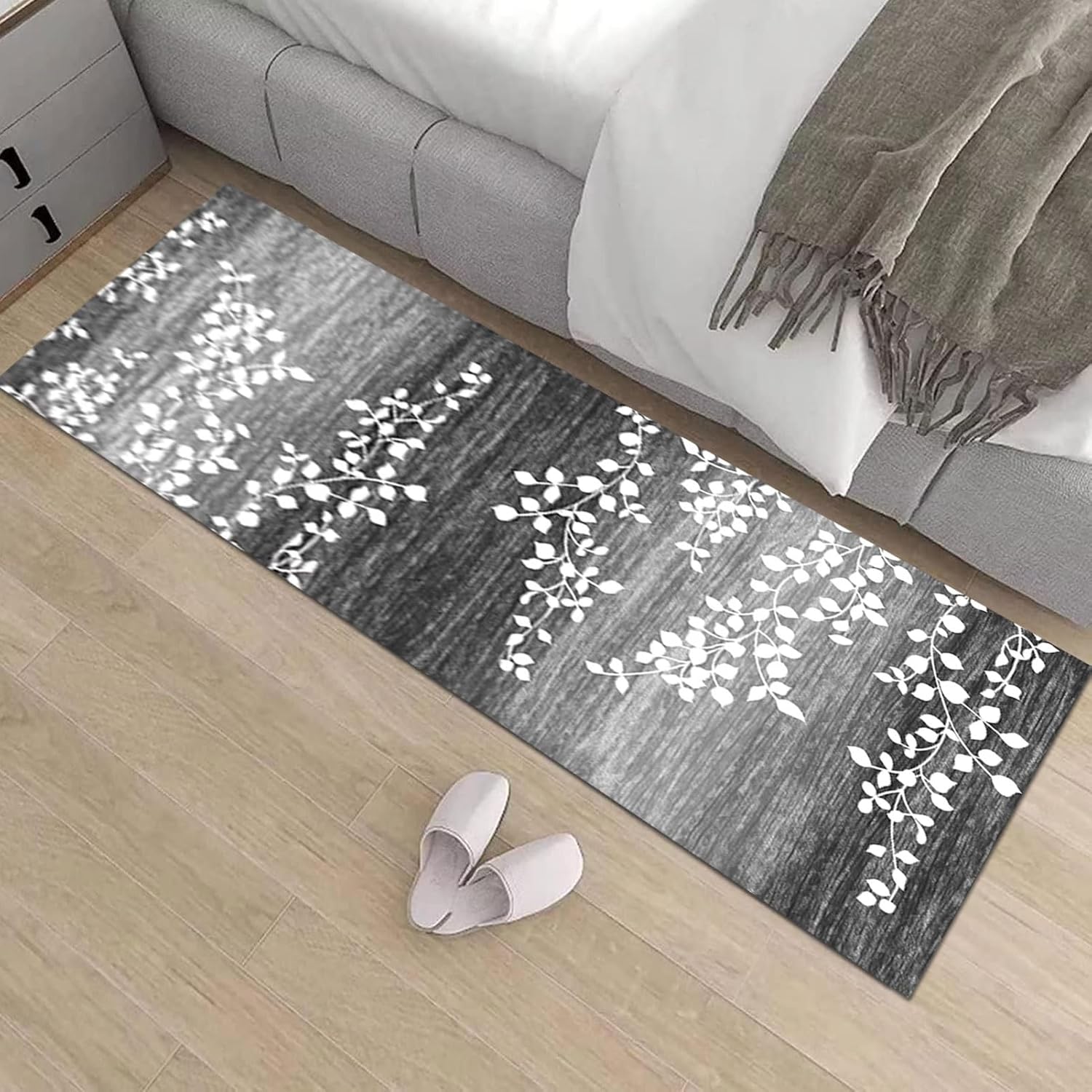 Runner Rug for Entryway, Modern Grey Hallway Long Narrow Rugs Runner Kitchen...