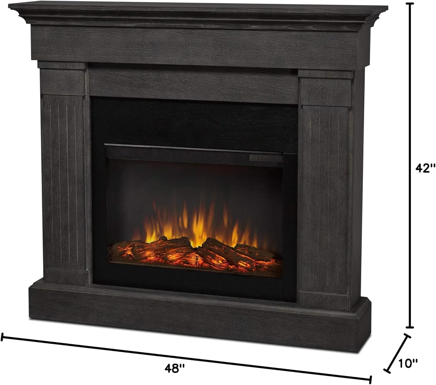 Misc Chimenea eléctrica gris por - 47.4l x 9.5w 41.9h termostato ajustable de...