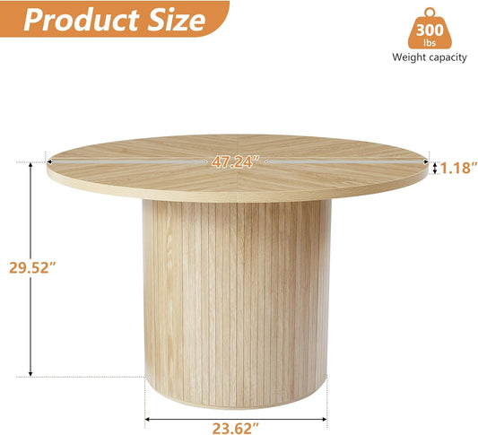 Mesa de comedor redonda para 4, moderna mesa de cocina de granja, mesas de...