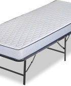 Base de cama Quickbase de metal de 14 pulgadas con colchón de espuma de alta...