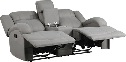 Lexicon Landwood - Sofá biplaza reclinable doble manual, color gris