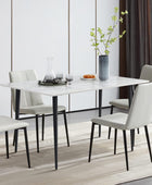 Mesa de comedor de piedra sinterizada mesa de cocina blanca de 47.2 x 27.5