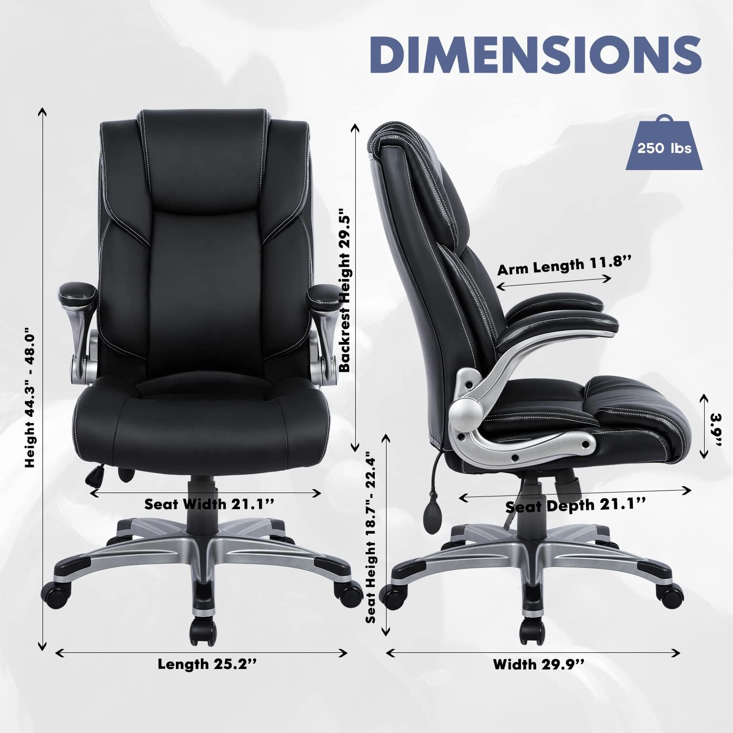 COLAMY Silla de oficina ejecutiva de respaldo alto, silla ergonómica de cuero...