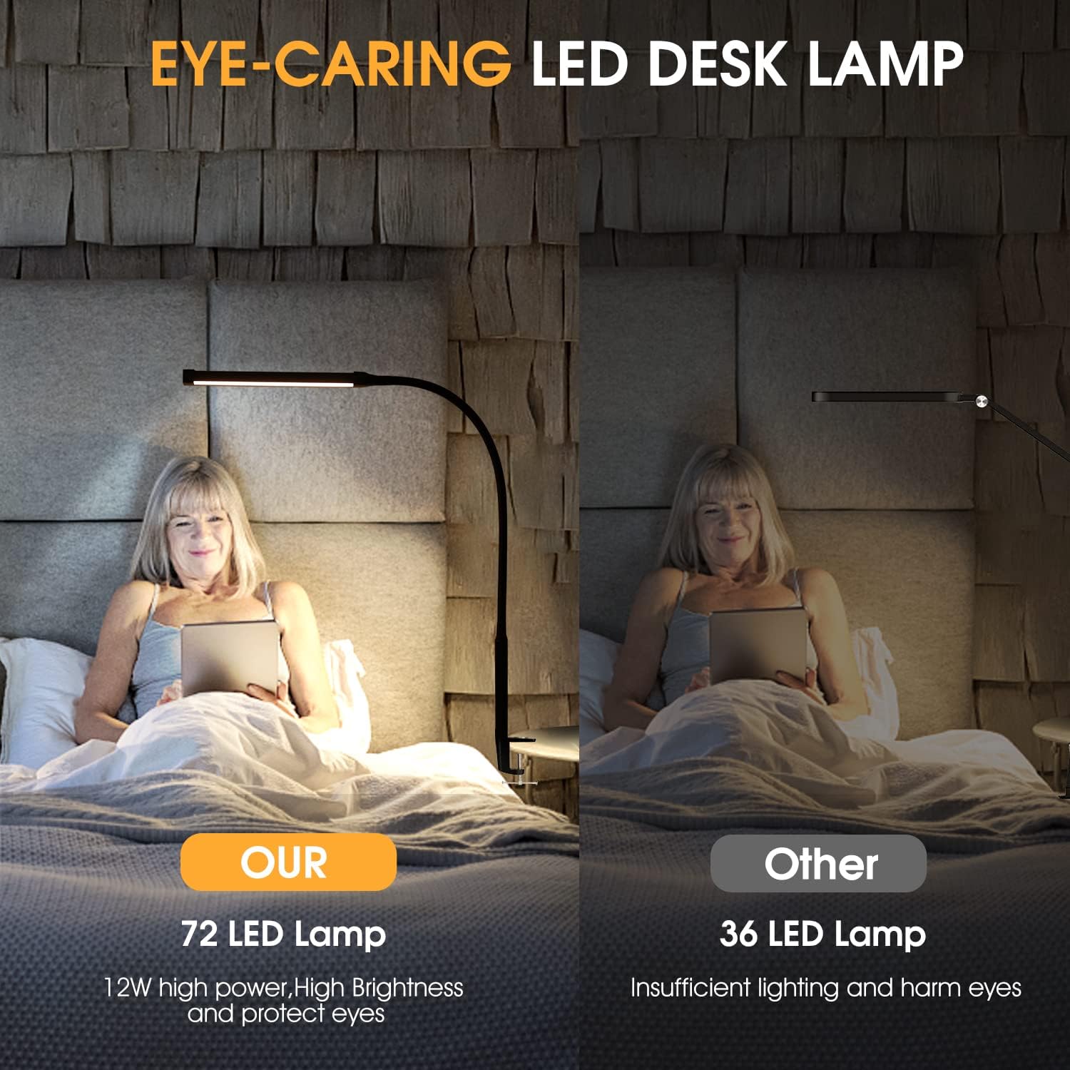 Lámpara De Escritorio LED Con Abrazadera, Luces De Clip, Y Cuello Cisne