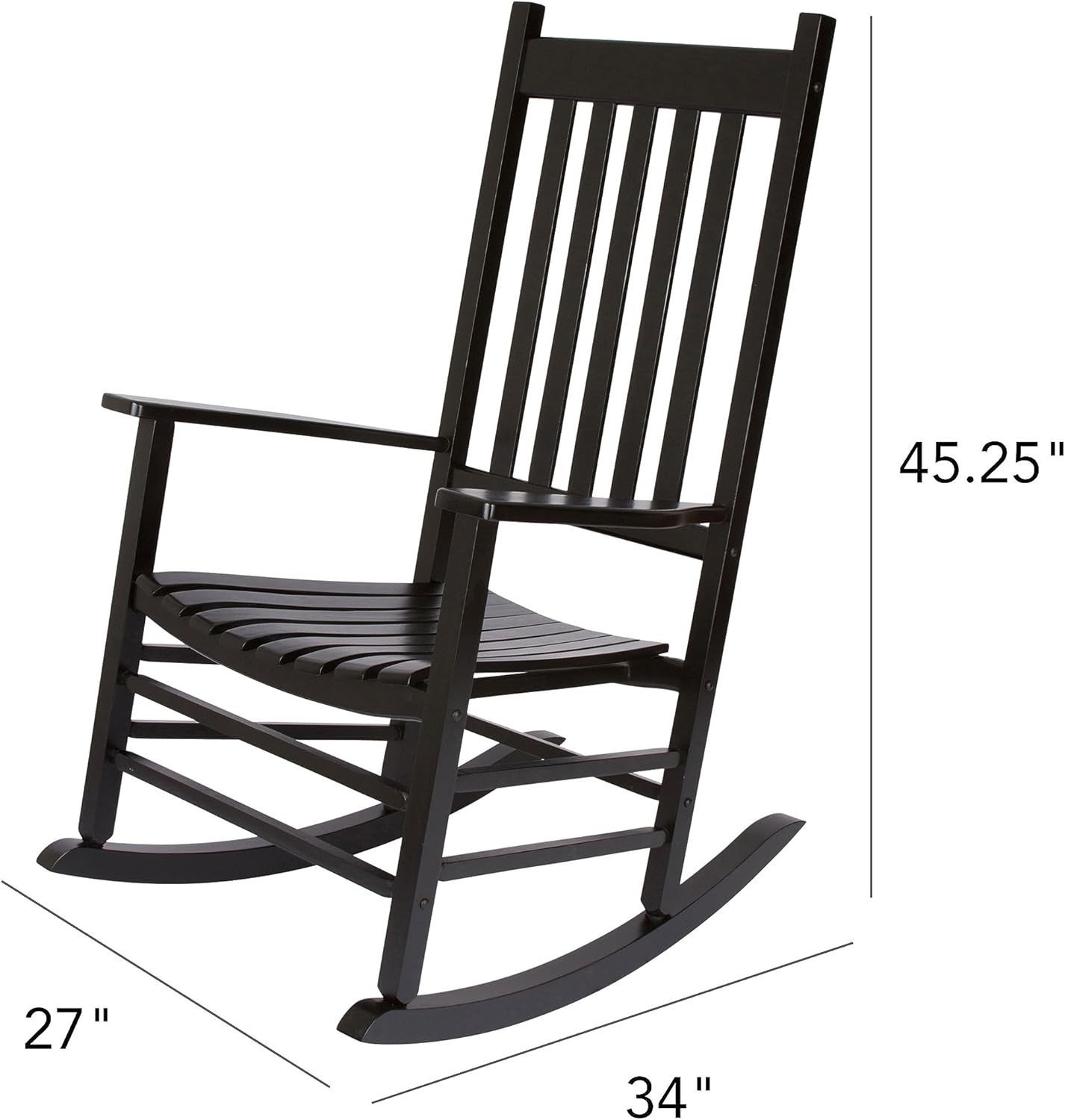 Shine Company - Silla mecedora estilo Vermont, color negro