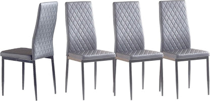 Juego de 4 sillas de comedor modernas con patas de metal y cojín tapizado de