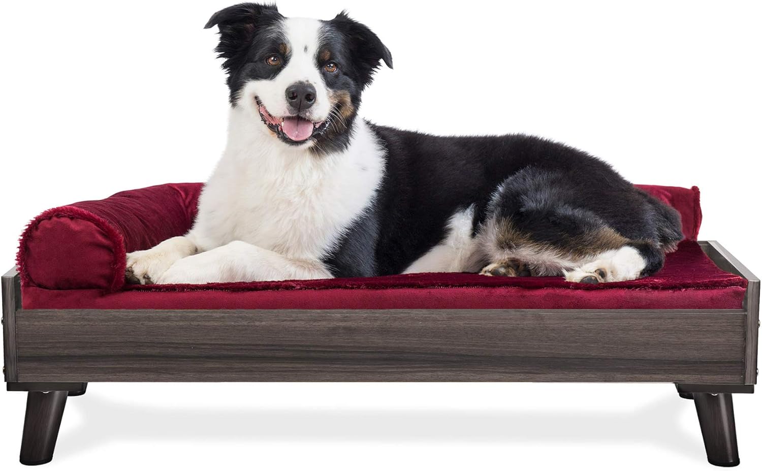 Furhaven Pet  Sofá de felpa ortopédica para perro, cama con forma de L, tumbona...