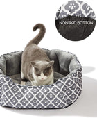 LUCKITTY Cama para gatos, terciopelo suave y cojín Oxford impermeable de dos...