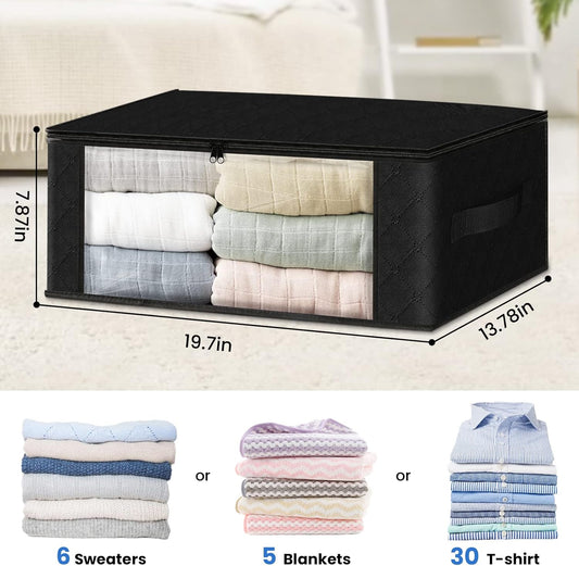 Paquete de 6 bolsas organizadoras de ropa plegables con gran ventana