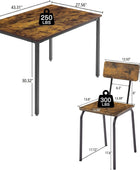 Juego de mesa de comedor para 4, mesa de cocina rectangular de madera de metal