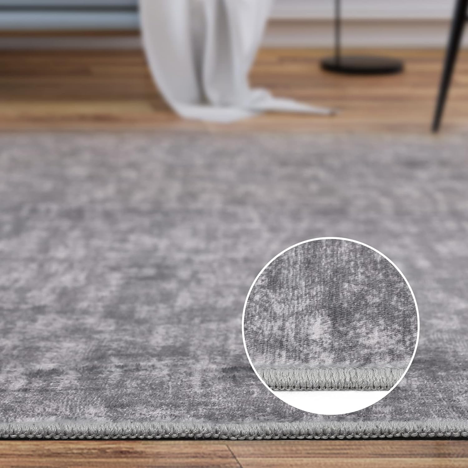 Alfombra lavable a máquina para pasillo, contemporánea, lisa, de pelo bajo,