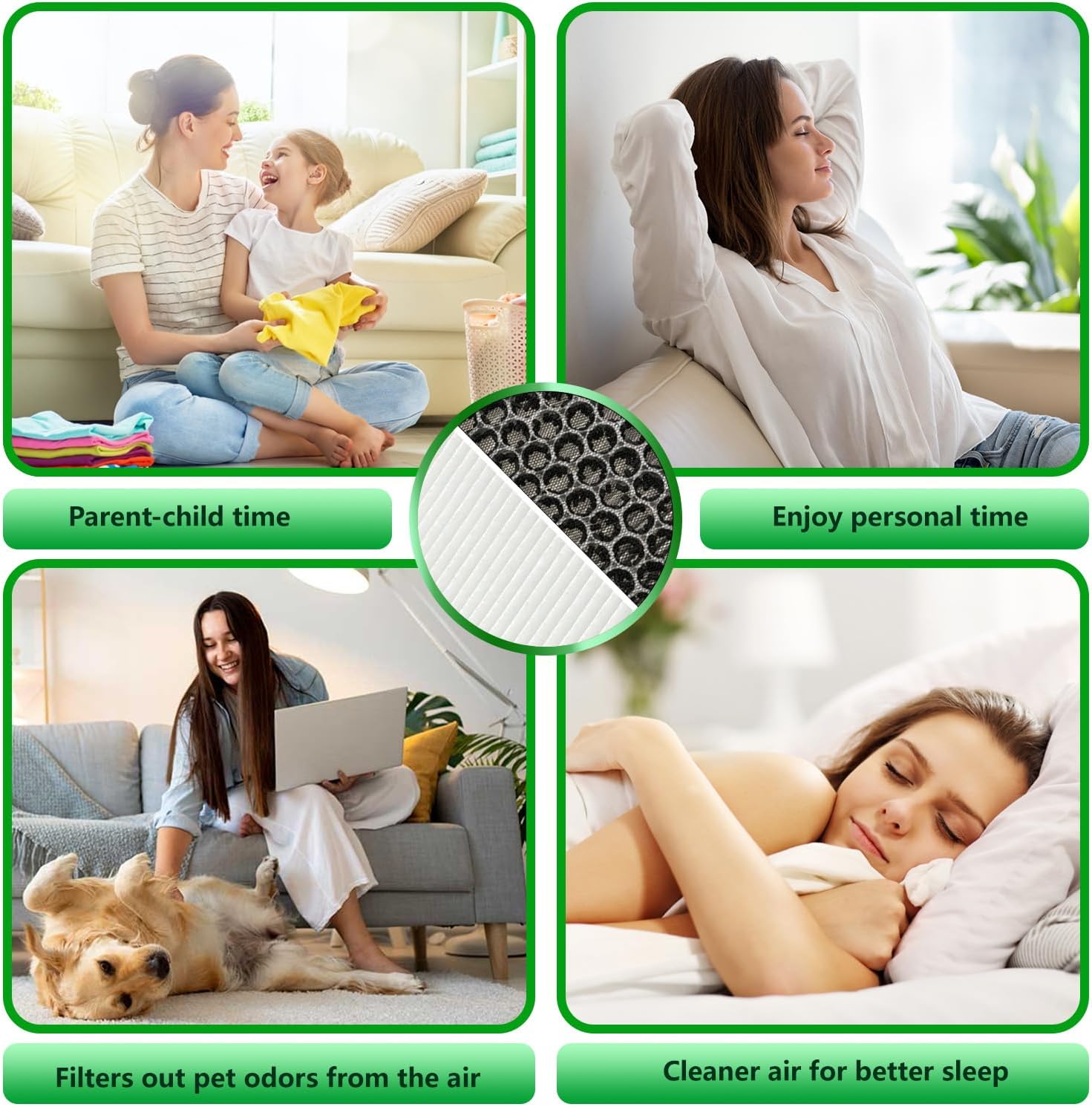 Filtros HEPA de repuesto compatibles con purificador de aire HIMOX H04,...