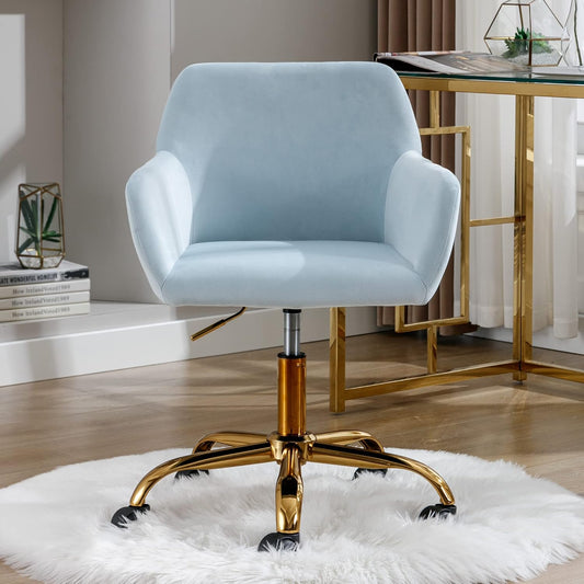 KCC Silla de escritorio de terciopelo para oficina, cómoda silla giratoria...