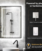Espejo LED para baño de 20 x 28 pulgadas, espejo de baño LED negro con parte...