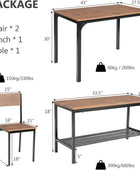 Juego de mesa de comedor de 4 piezas para 4, mesa de cocina con 1 banco y 2