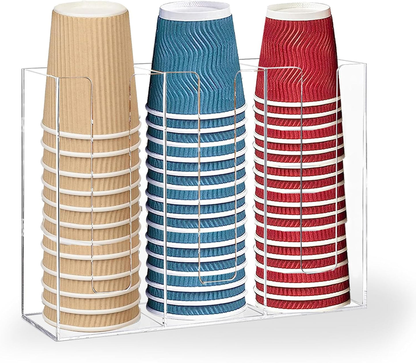Dispensador de taza de café para mostrador, tapas desechables para tazas y
