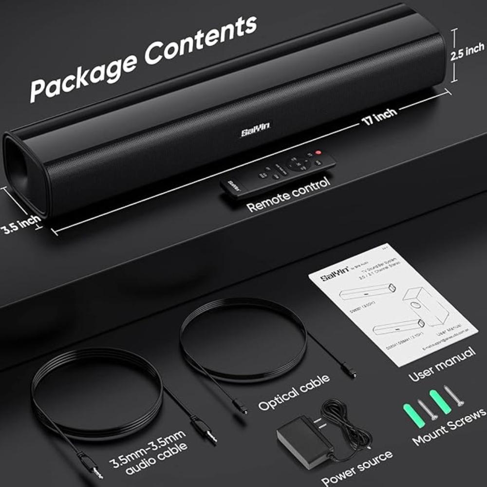 Barra de sonido de 17 pulgadas para Smart TV con conexión Bluetooth 5.3